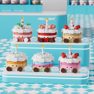 生日蛋糕积木可爱创意DIY益智拼装玩具摆件送男孩女生日礼物礼品