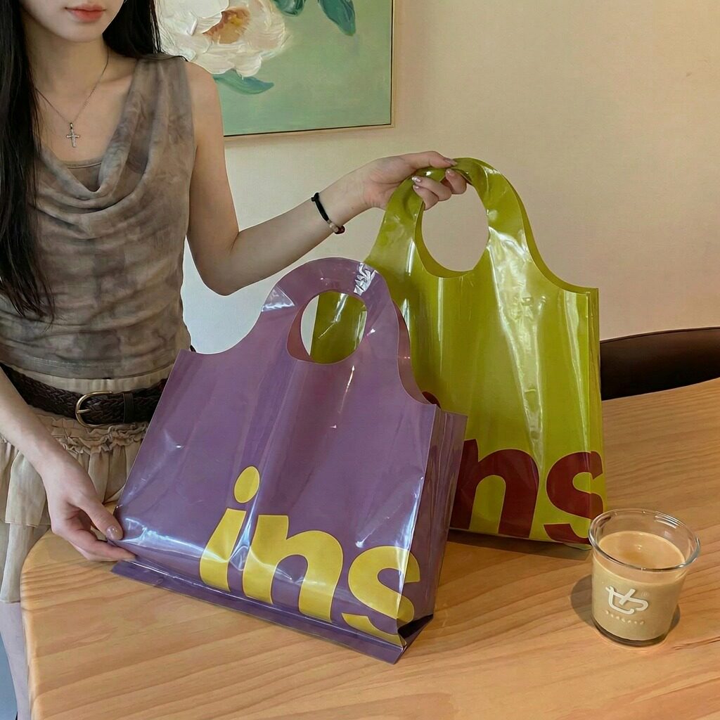 ins风服装店手提袋女装购物袋简约化妆品礼品袋塑料袋打包袋现货