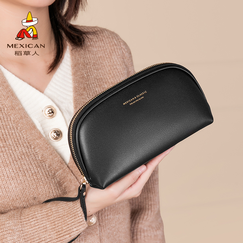 稻草人包包女新款手拿包精致质感化妆包复古上班通勤杂物卡包女包