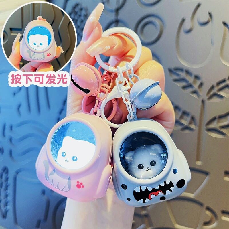 可爱小熊书包小夜灯钥匙扣卡通发光钥匙链包包挂件娃娃机礼品