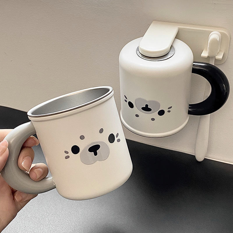 316不锈钢儿童漱口杯防霉抗菌可爱马克杯带手柄家用洗漱杯子防摔