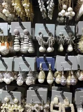 重工欧美925银针耳环女镀18K金