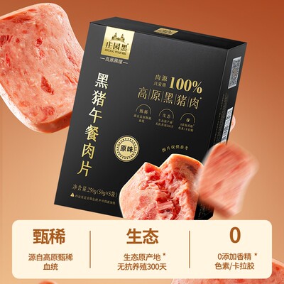【直播专属】高金食品儿童黑猪午餐肉250g单独包装速食三明治火腿