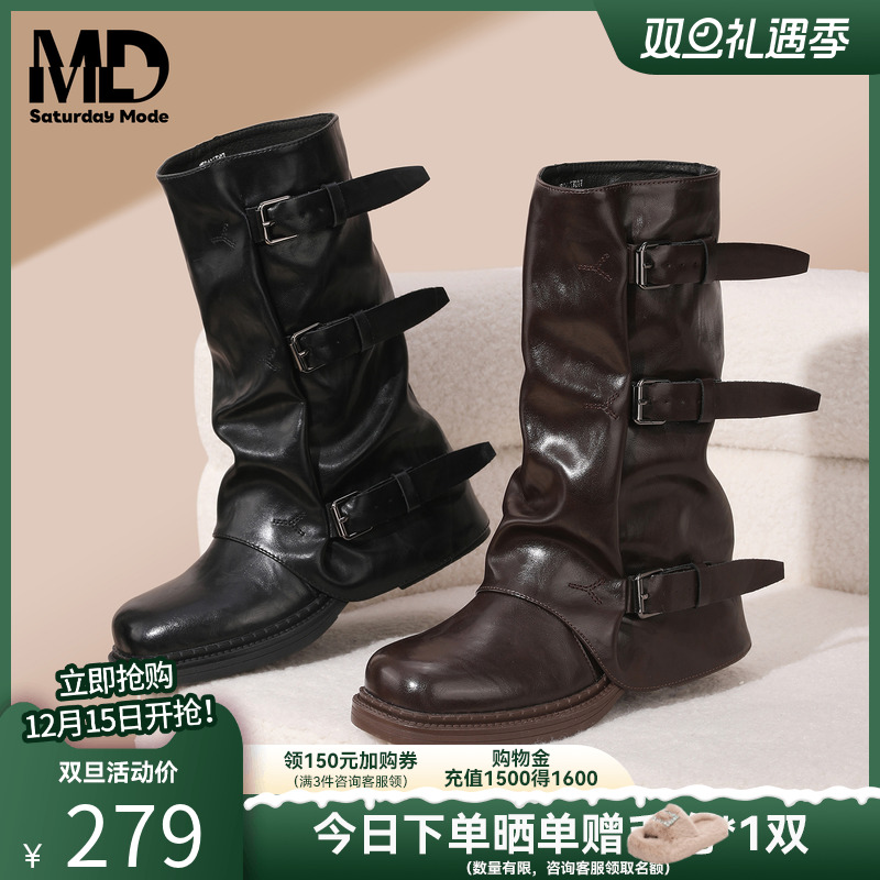 saturdaymode西部靴堆堆靴骑士靴