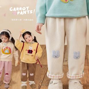 又酷又飒的女童裤子女款儿童2024新款今年流行爆款加绒炸街痞帅冬