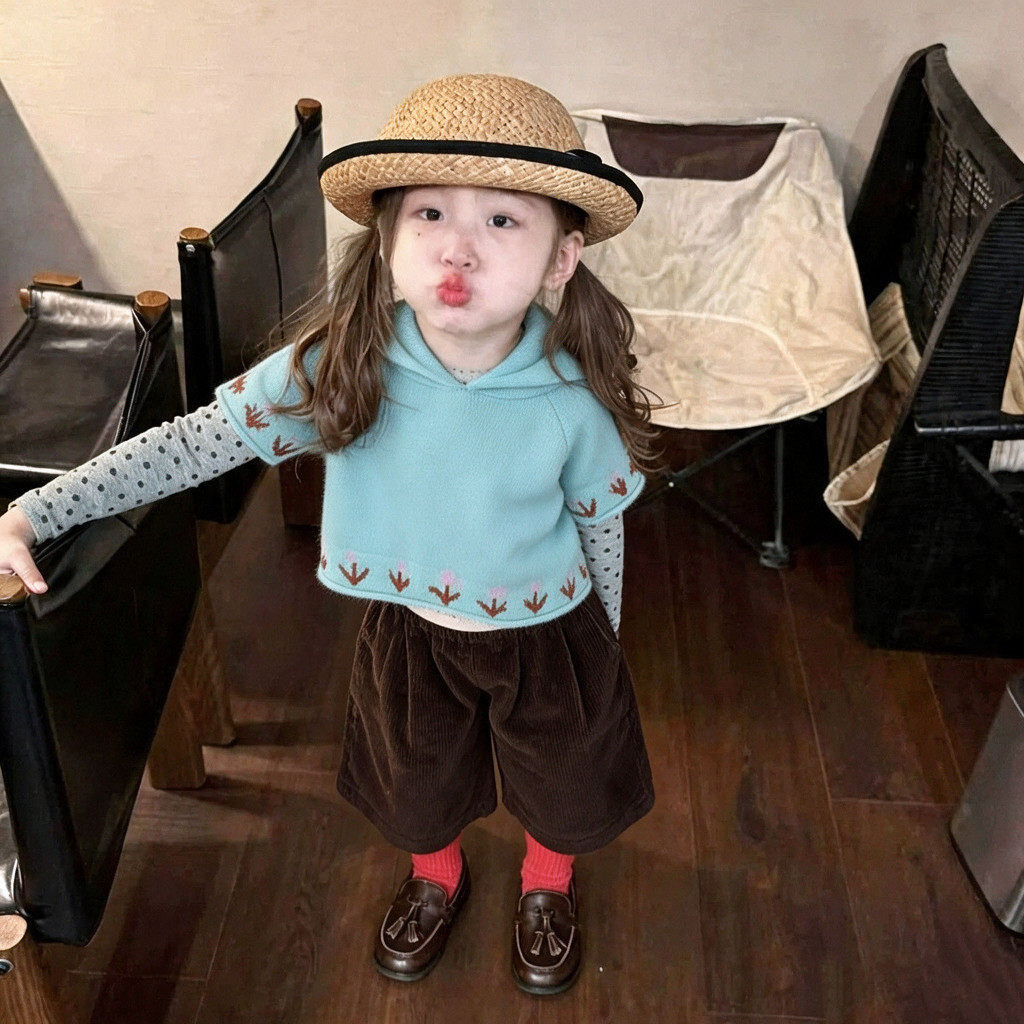 儿童毛衣女款小女孩时尚炸街童装4岁女童秋套装2026新款小童女装5