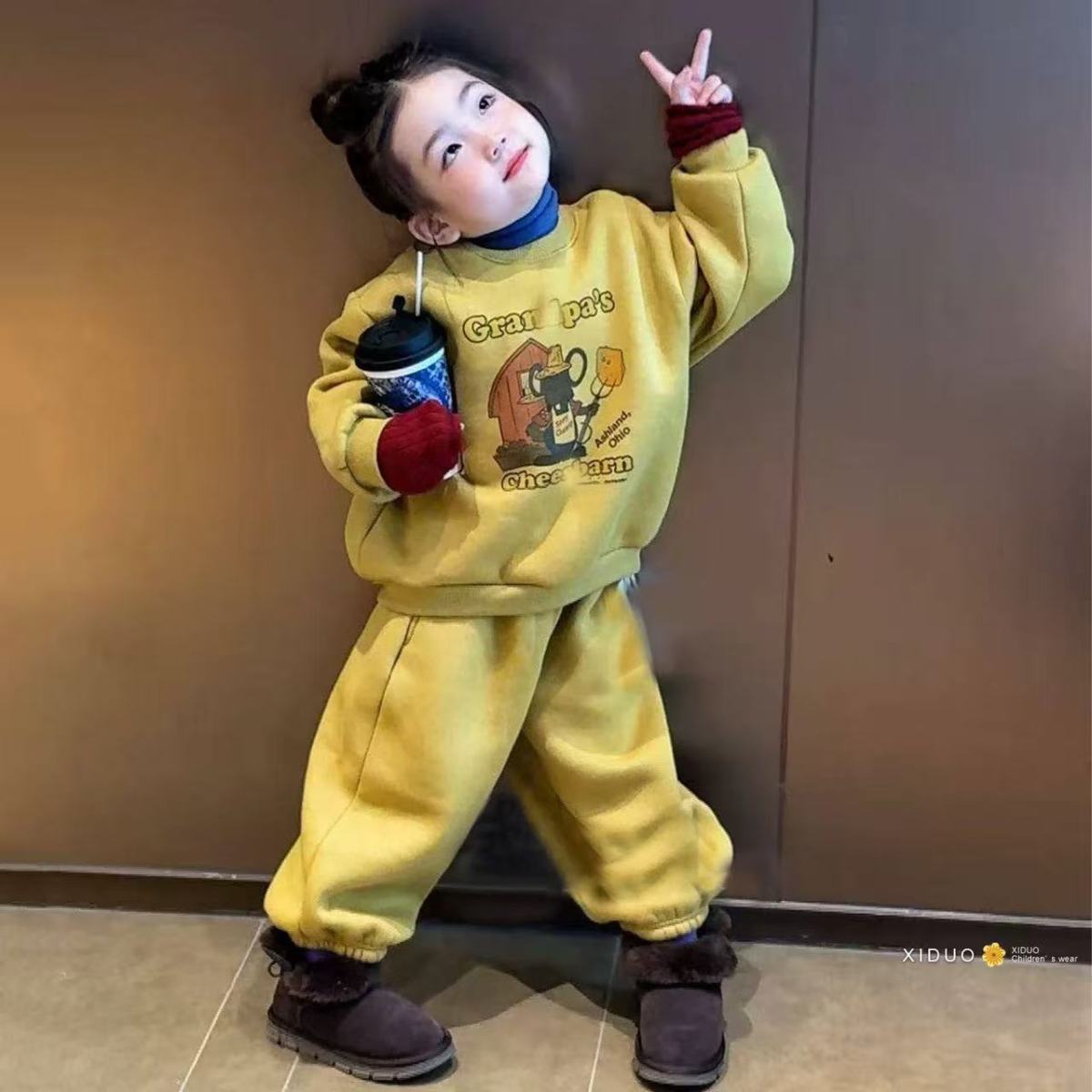 女童冬装搭配一整套四岁女孩衣服