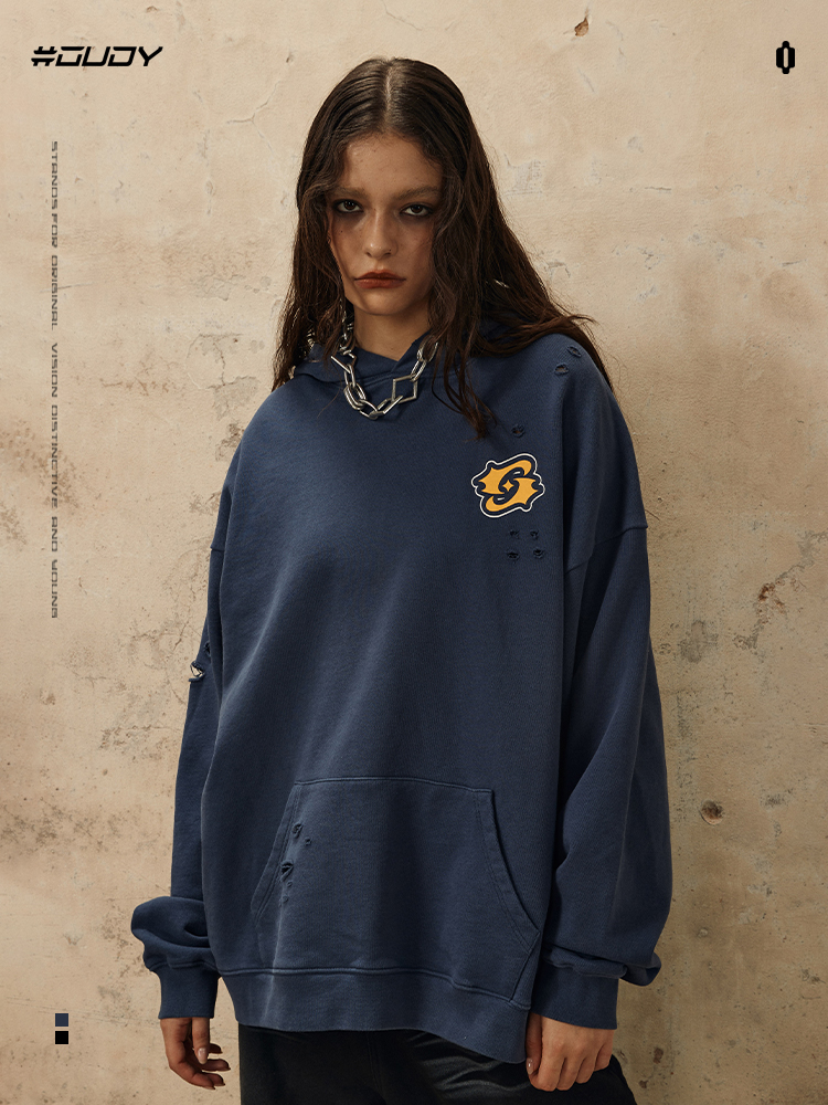 OVDY原创美式慵懒连帽卫衣