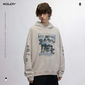 OVDY王橹杰穆祉丞吴宇恒同款 重磅美式 hiphop印花连帽卫衣男女外套