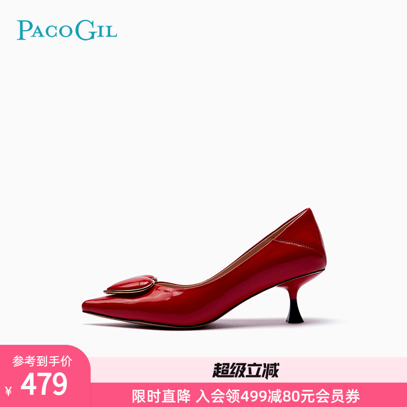 高跟鞋婚鞋女PACOGIL细跟尖头