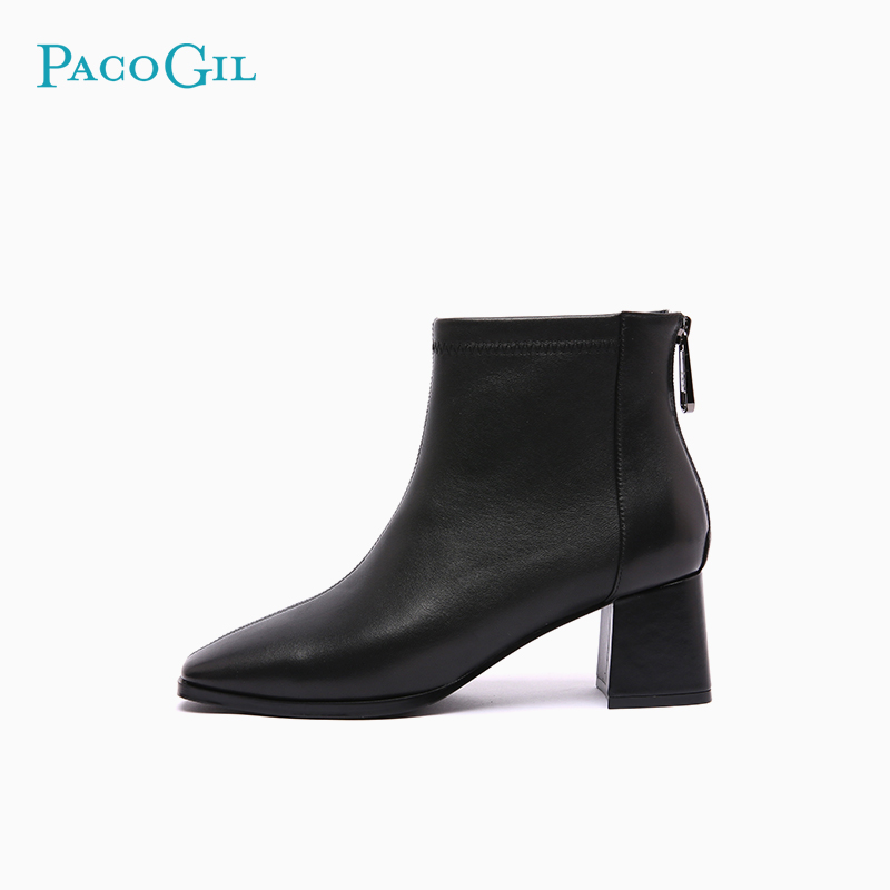 PACOGIL后拉链时装靴优雅