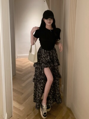 2026夏季套装女碎花半身裙两件套