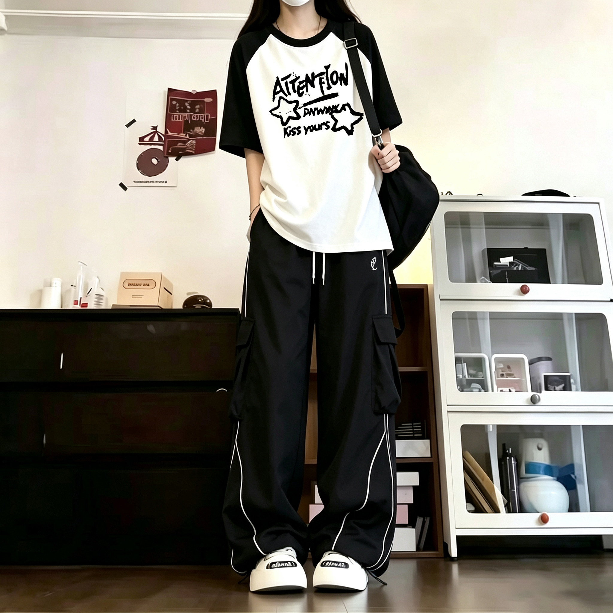 韩系巨好看穿搭休闲套装少女学生