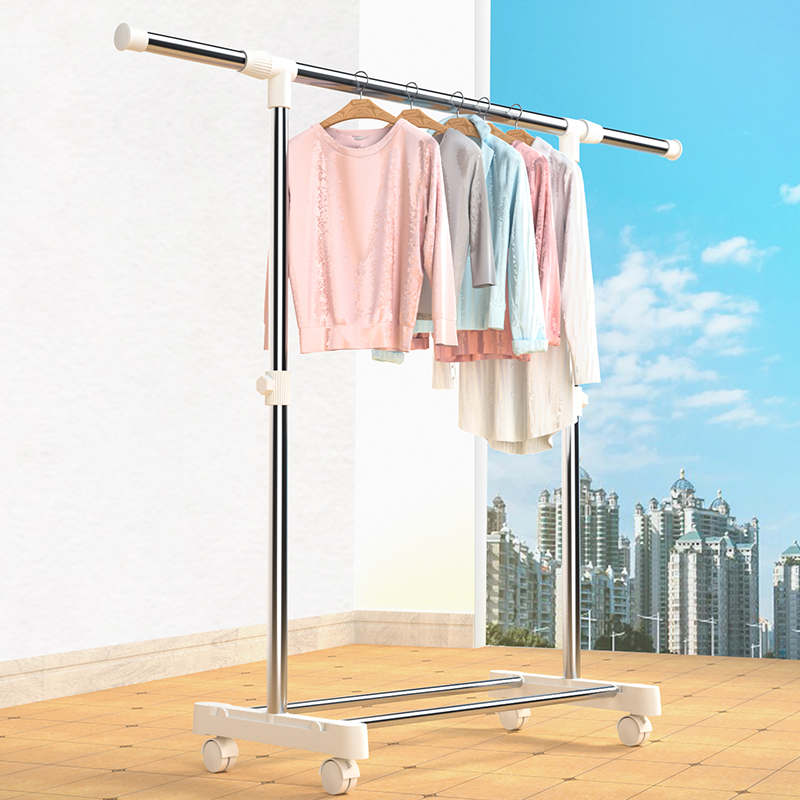 单双杆杆移动小型室内晾衣架落地