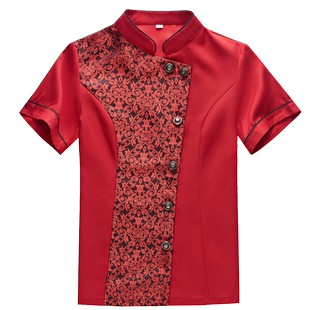 酒店餐饮服务员工作服夏季套装女饭店中餐厅火锅店传菜员工作服短