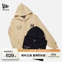 NEW ERA纽亦华MLB美式拉链NY针织毛圈复古潮流连帽卫衣外套NE