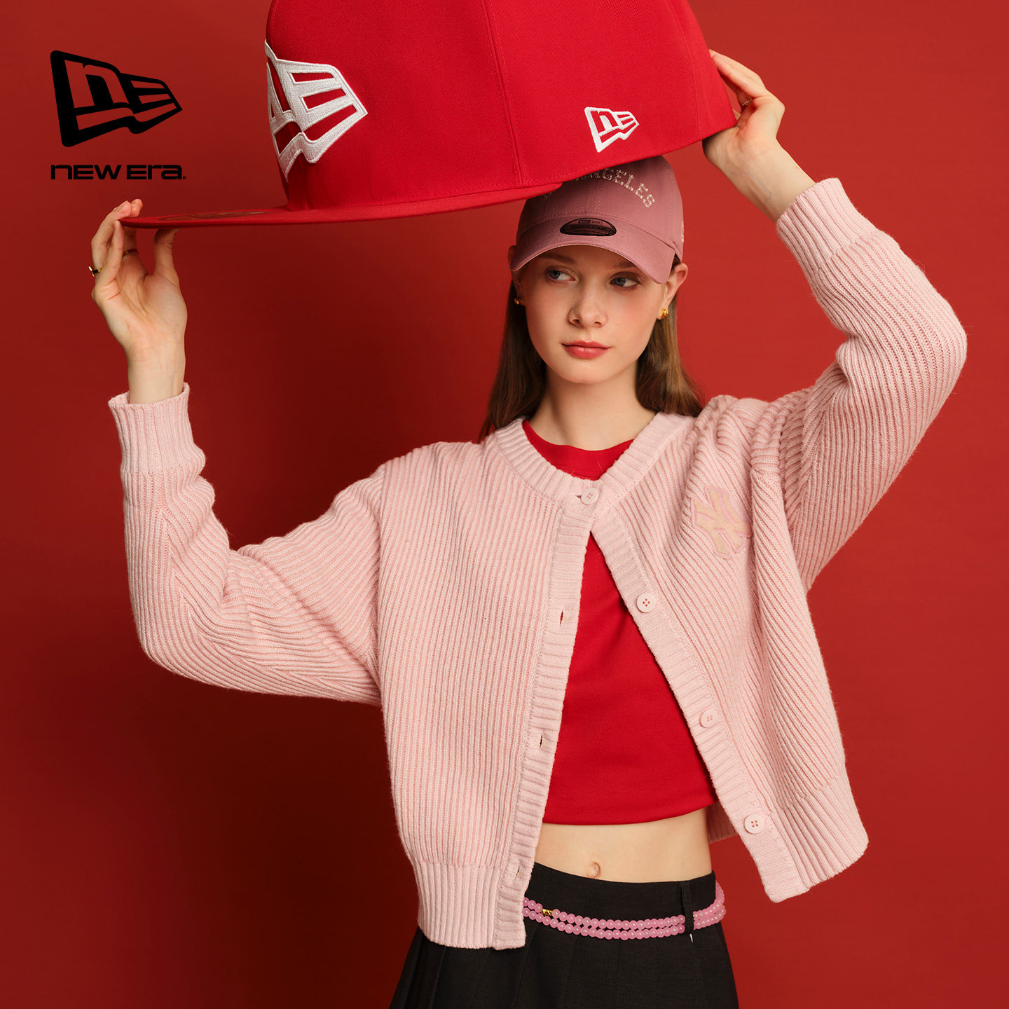 New Era纽亦华2026马年新春MLB女士短款针织开衫复古纯色毛衣外套,男装,针织衫/毛衣,淘宝优惠券,粉丝福利购,淘宝优惠卷