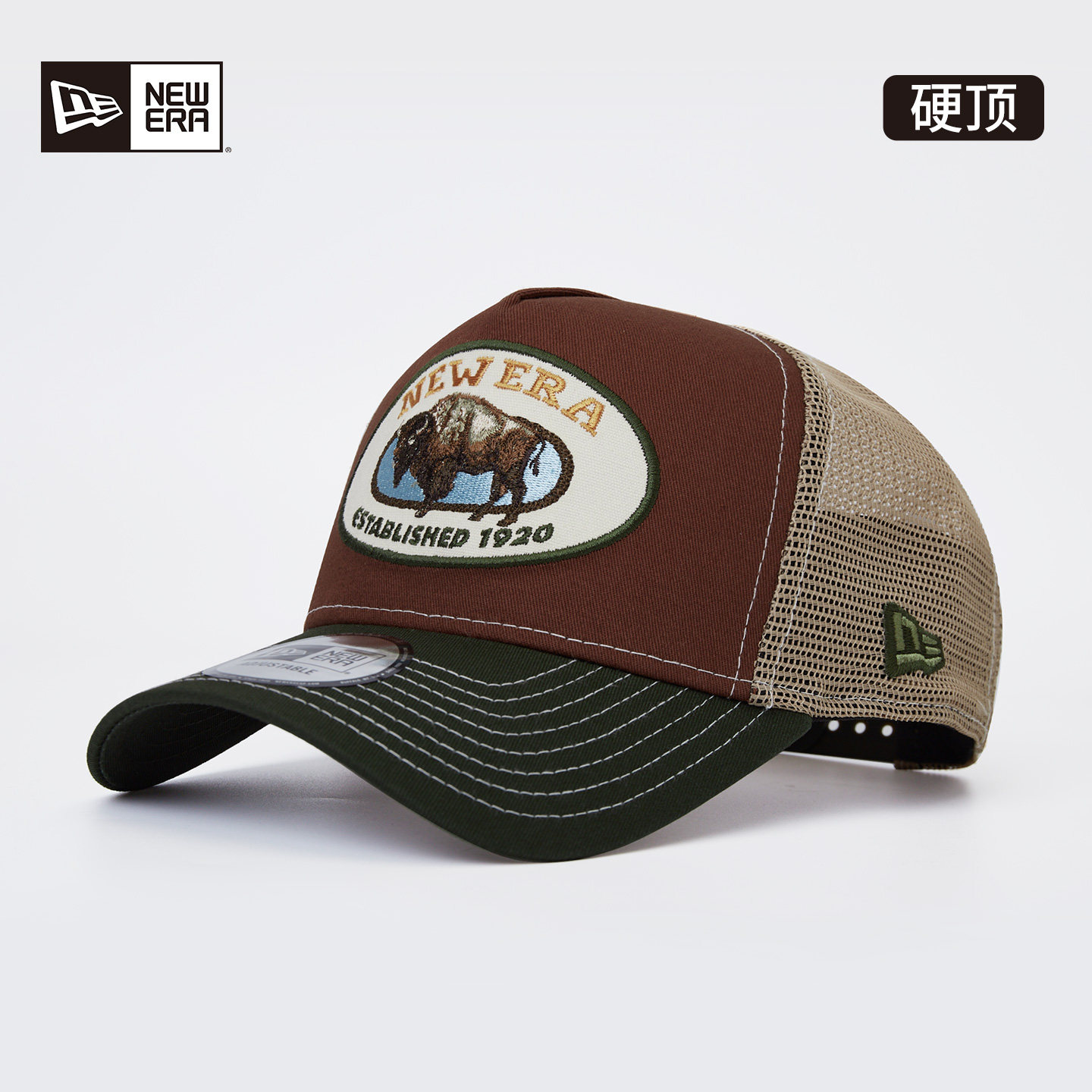 New Era纽亦华春夏复古棒球帽动物刺绣高顶卡车网帽NE940