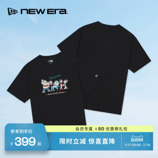 NEW ERA纽亦华26新品哆啦A梦联名卡通人物印花短袖T恤男女同款NE