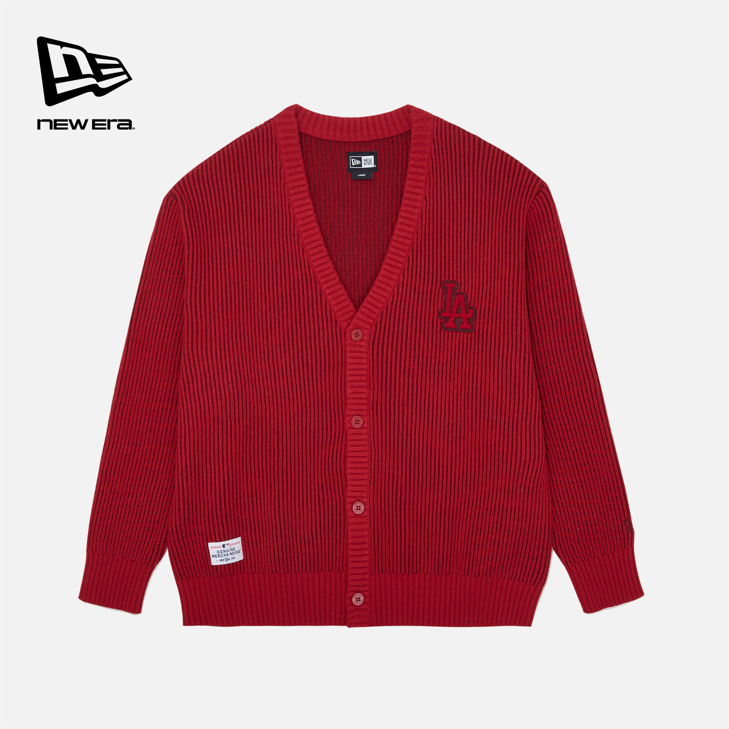 New Era纽亦华2026马年新春MLB针织开衫LA红色复古氛围感毛衣外套,男装,针织衫/毛衣,淘宝优惠券,粉丝福利购,淘宝优惠卷