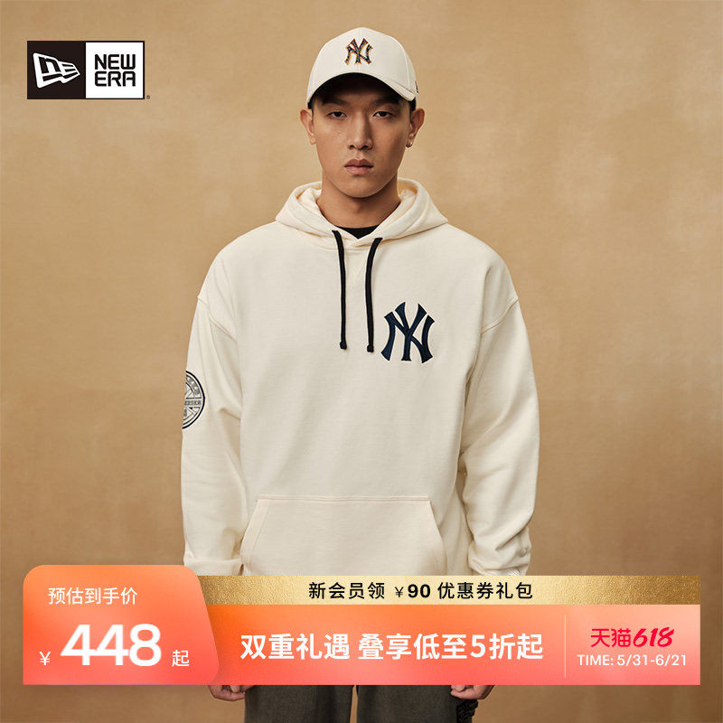New Era纽亦华MLB系列秋冬NY中性风卫衣潮流百搭连帽衫