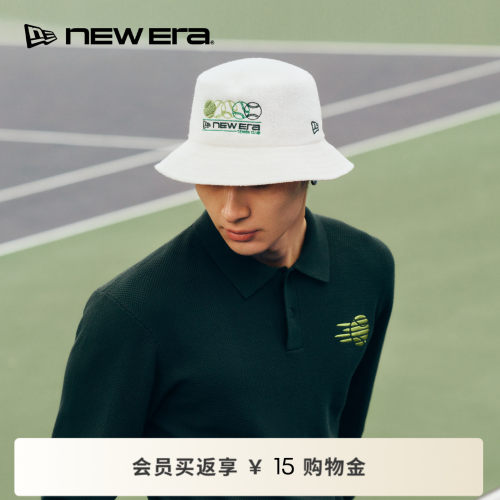 NEW ERA纽亦华26新品网球运动刺绣针织毛巾肌理渔夫帽男女NE