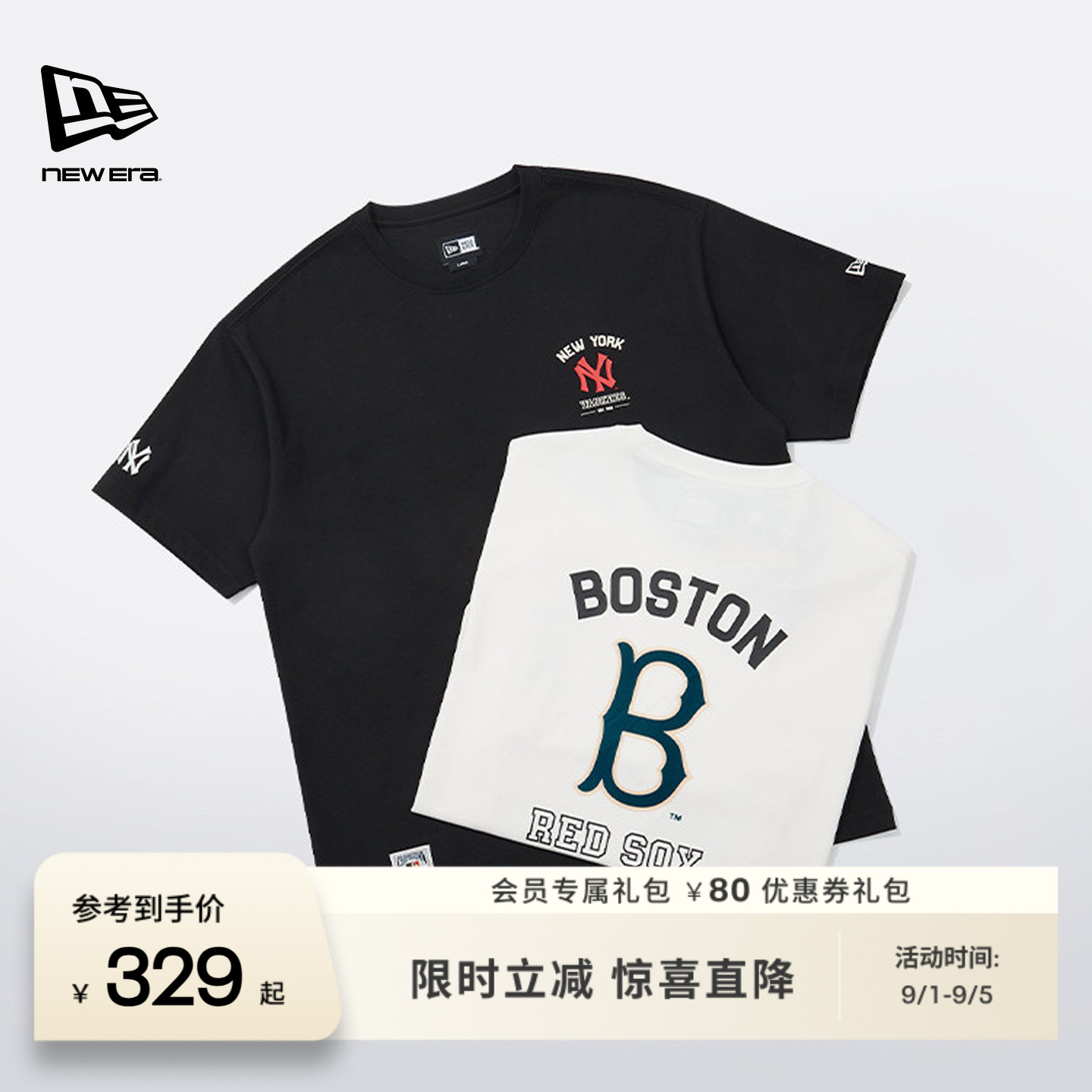NEW ERA纽亦华2026新款MLB短袖T恤简约圆领宽松上衣休闲NE图片