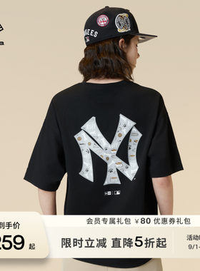 NEW ERA纽亦华2026春季新款MLB萌宠印花短袖T恤运动上衣男女