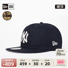 New Era纽亦华2024夏季新款MLB棒球帽NY皮制logo硬顶复古全封5950