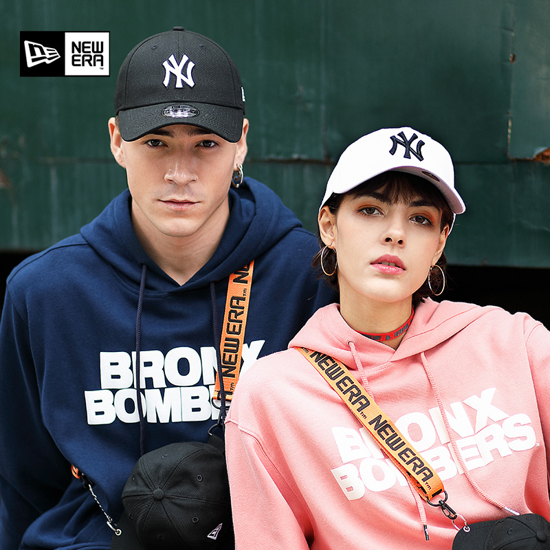 New Era 潮MLB男女炫彩嘻哈中小NY/LA弯檐可调节鸭舌帽街舞棒球帽
