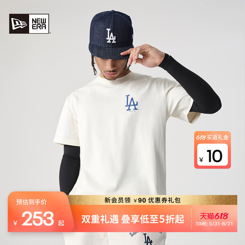 New Era纽亦华春夏MLB经典款印花短袖T恤男女舒适宽松潮流NY