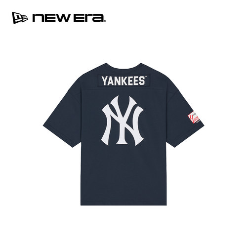 NEW ERA纽亦华26新品MLB纽约洋基队V领复古美式运动短袖球衣NE