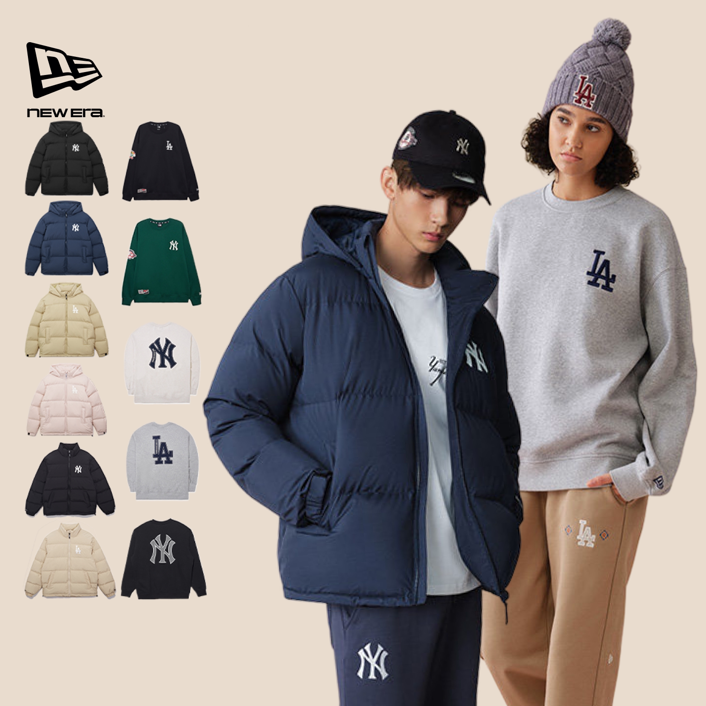 【李佳琦双11超级时尚节付定金】NEW ERA MLB羽绒服I卫衣男女同款