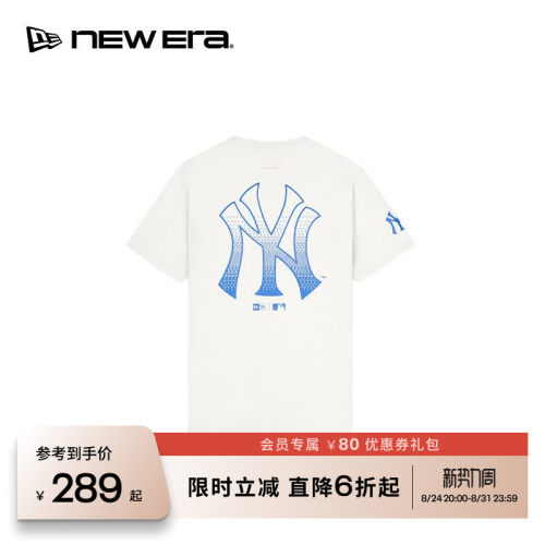 NEW ERA纽亦华26新品MLB运动像素渐变风印花短袖T恤男女同款NE