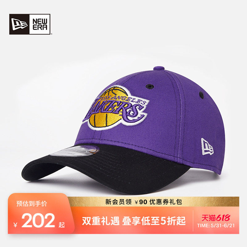 New Era纽亦华NE970NBA棒球帽弯檐湖人刺绣撞色运动男女NE940