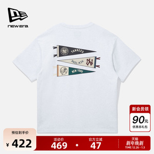 MLB旗帜图案印花短袖 新款 T恤透气男女宽松 Era纽亦华2025秋季 New