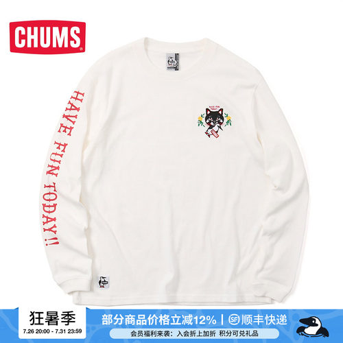 CHUMS洽洽鸟长袖T恤男女