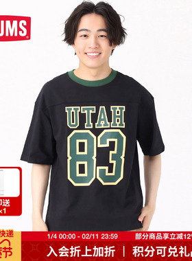 CHUMS洽洽鸟户外短袖t恤夏天男女圆领正肩纯棉上衣CH01-2181