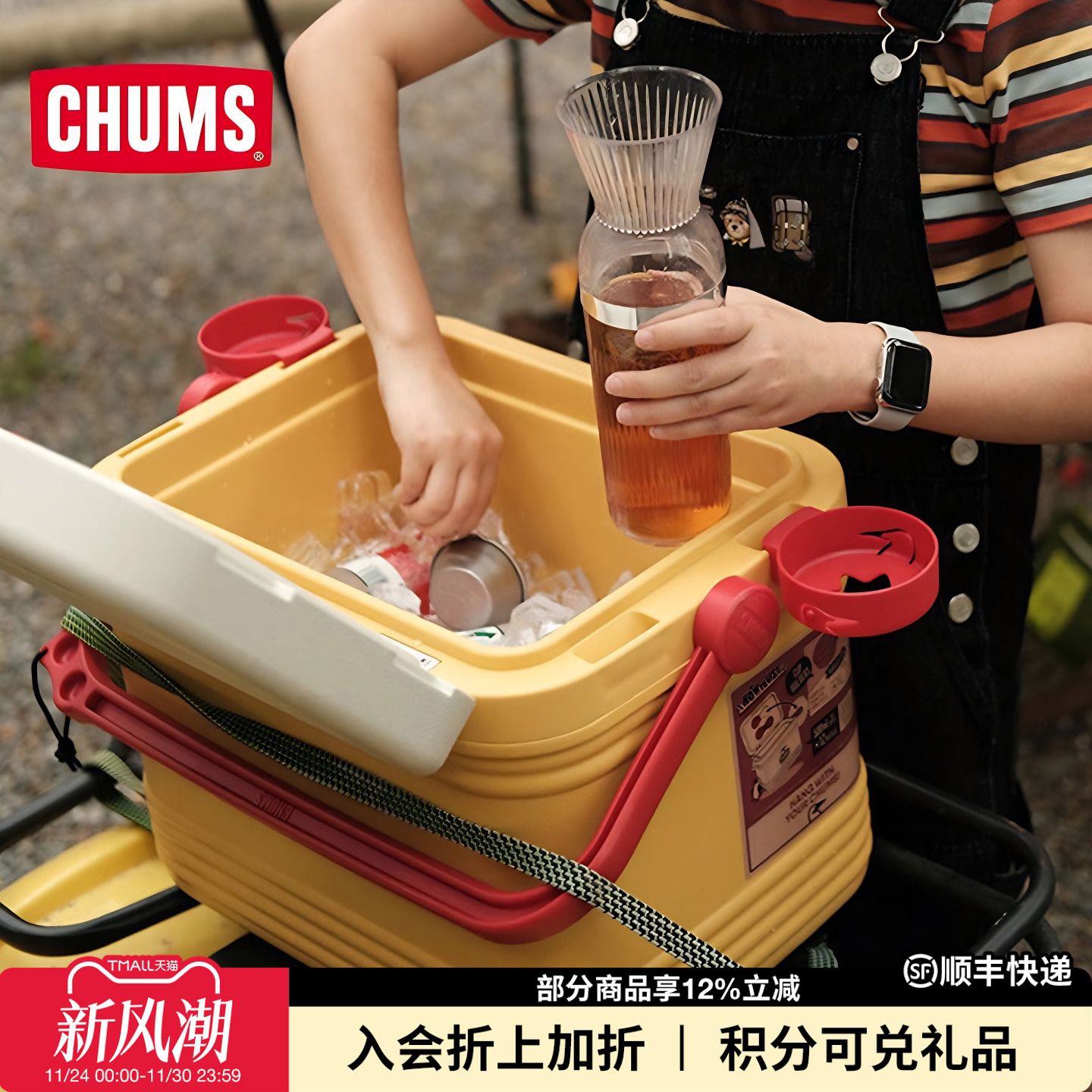 CHUMS洽洽鸟高颜值露营保温箱
