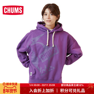 CHUMS洽洽鸟运动户外休闲连帽卫衣长袖T恤男女春秋新款CH00-1401