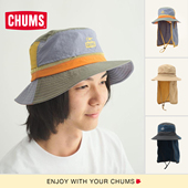 CHUMS洽洽鸟运动户外防晒渔夫帽夏季 透气护颈垂钓遮阳帽CH05 1471