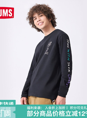 CHUMS洽洽鸟运动户外男女款T恤长袖卫衣简约休闲百搭CH01-1962