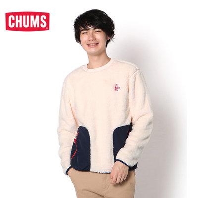 Chums 洽洽鸟抓绒衣男内胆圆领套头内搭秋冬百搭打底衫ch04 1231 虎窝淘