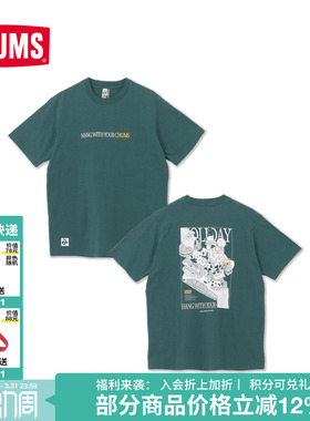 CHUMS洽洽鸟户外休闲短袖T恤棉背部印花百搭上衣男女款CH01-2716