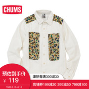 CHUMS/洽洽鸟 美国户外潮牌男女休闲拼接长袖衬衫上衣CH02-1001