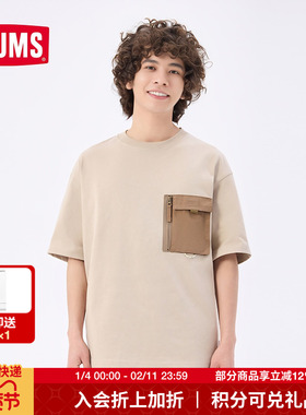 CHUMS洽洽鸟潮流运动户外休闲舒适印花短袖T恤男女同款CH01-2358