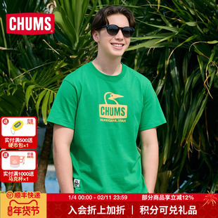 CHUMS洽洽鸟夏季新款短袖t恤男女同款圆领情侣半袖上衣CH01-2278