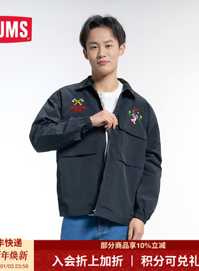 CHUMS/洽洽鸟x BSC联名款刺绣外套水洗翻领工装宽松夹克CH04-1308