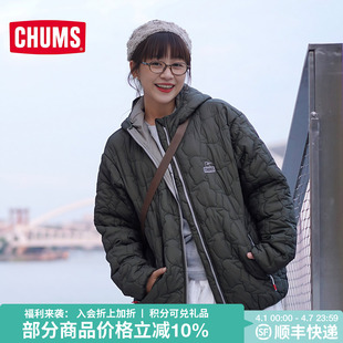 CHUMS洽洽鸟户外休闲连帽棉服夹克男女同款 1415 轻薄棉外套CH04