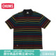 CHUMS洽洽鸟户外运动T恤25春夏休闲POLO衫 男 立领条纹商务短袖